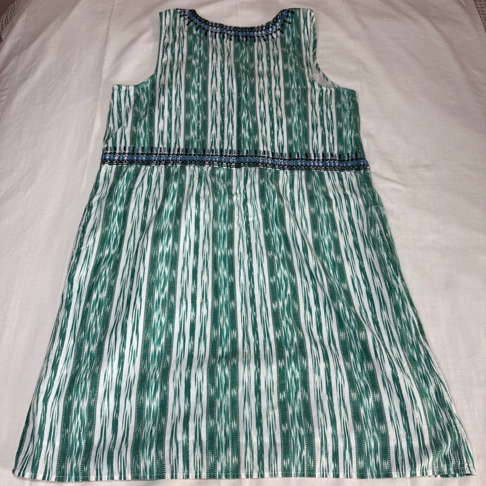 J Jill Embroidered V Neck Luxurious Cotton Dress Boho Beach Vaca Pockets Large - Picture 11 of 11